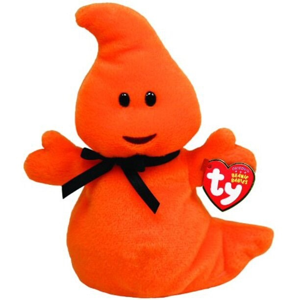Ty Beanie Baby 🎃 HAUNT The Orange Ghost 7" Stuffed Plush New MWMT's