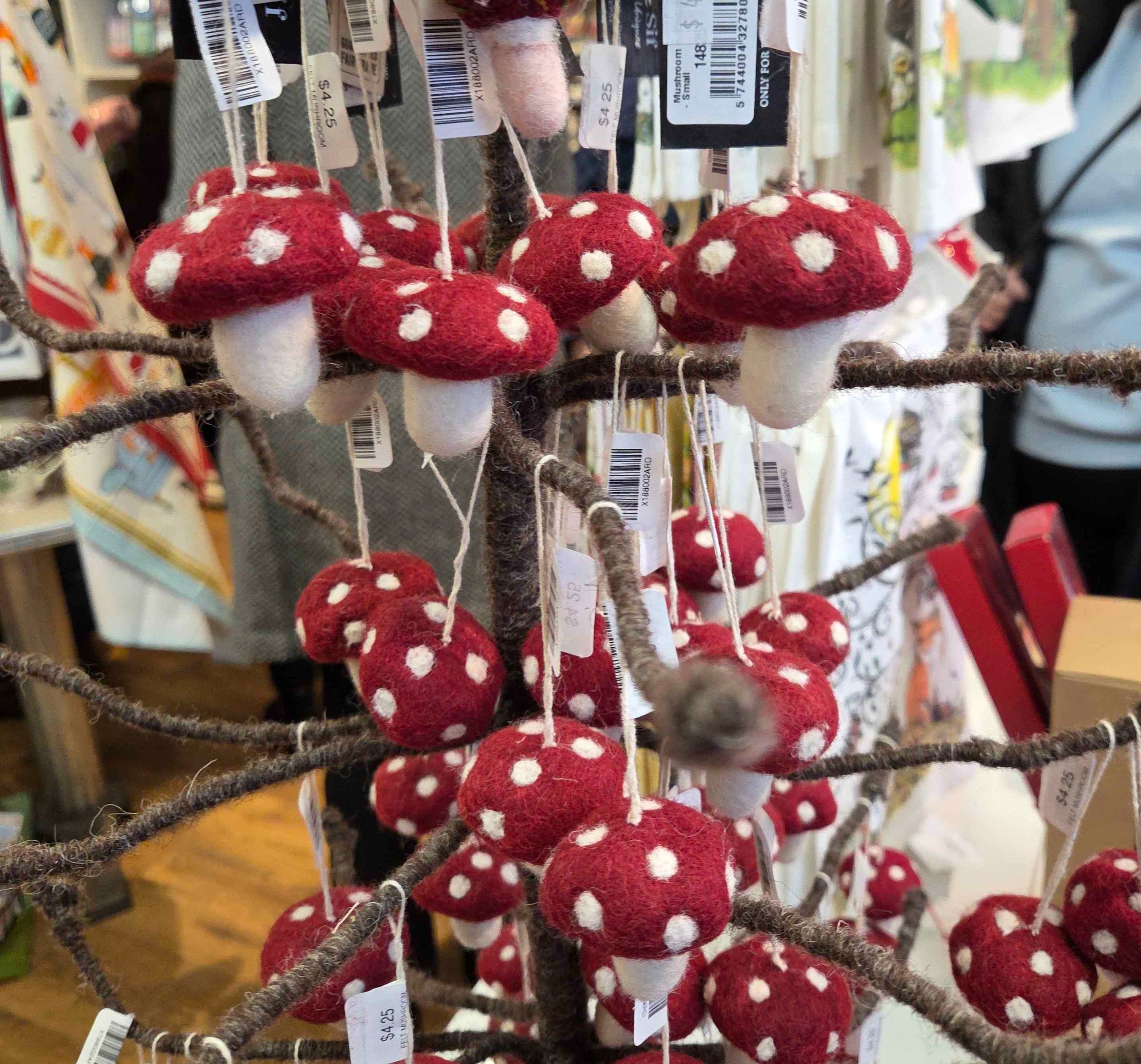 mushroom ornaments mrs robinsons tea shop