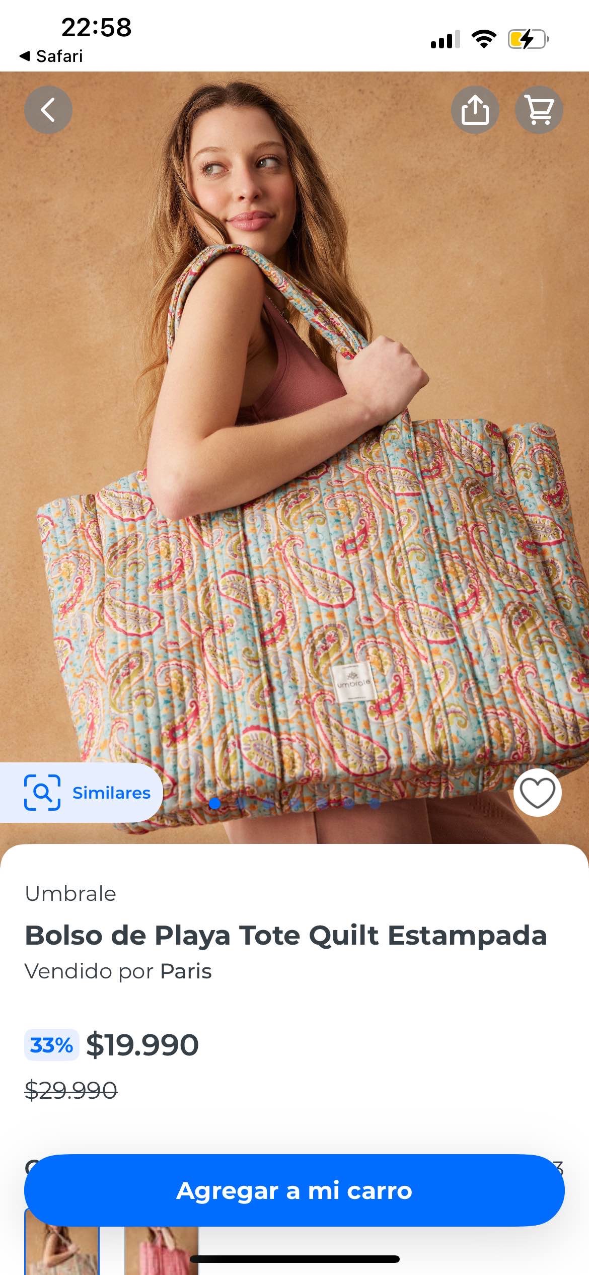 Bolso de Playa Tote Quilt Estampada
