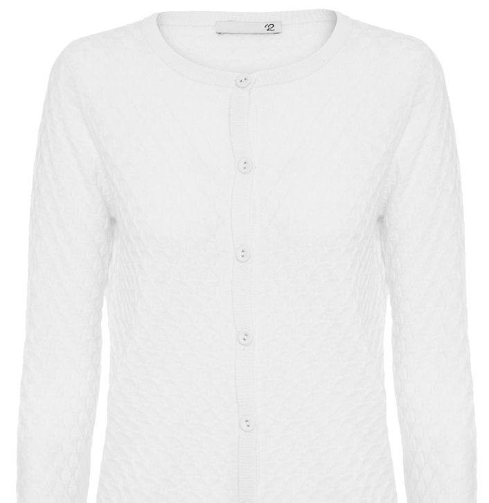 Cardigan Feminino Cashmere Tranças Com Botões - Shop2Gether - Off White - Shop2gether