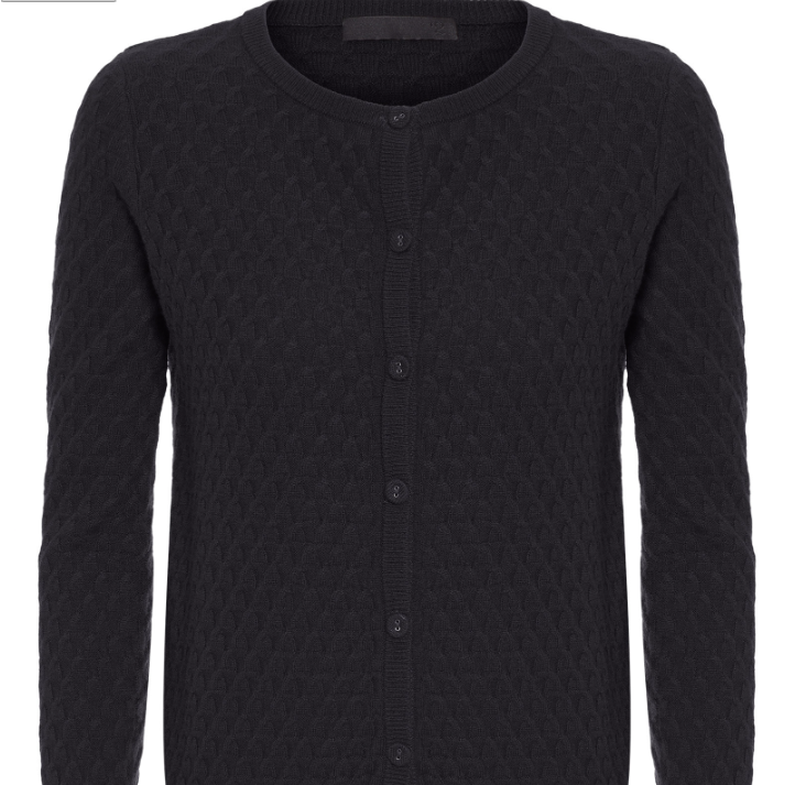 Cardigan Feminino Cashmere Tranças Com Botões - Shop2Gether- Preto - Shop2gether