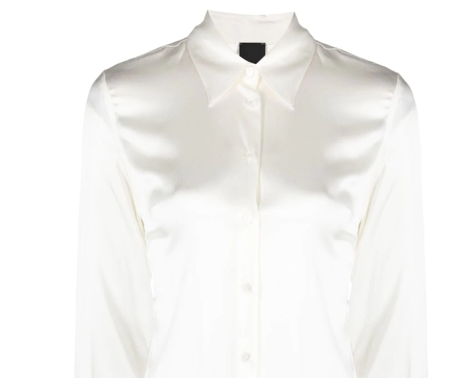 Camisa mangas longas de seda stretch