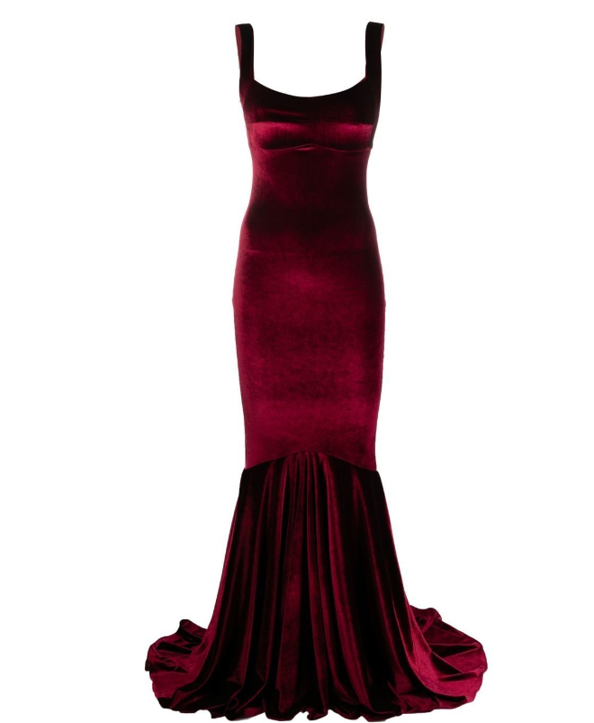 Vestido de festa sereia em veludo