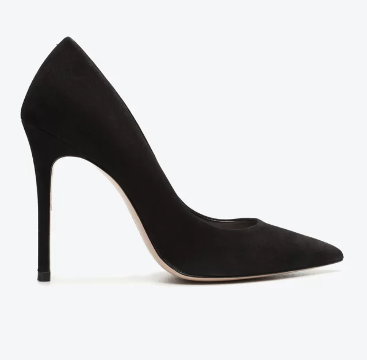 Sapato Scarpin Salto Fino Nobuck Preto