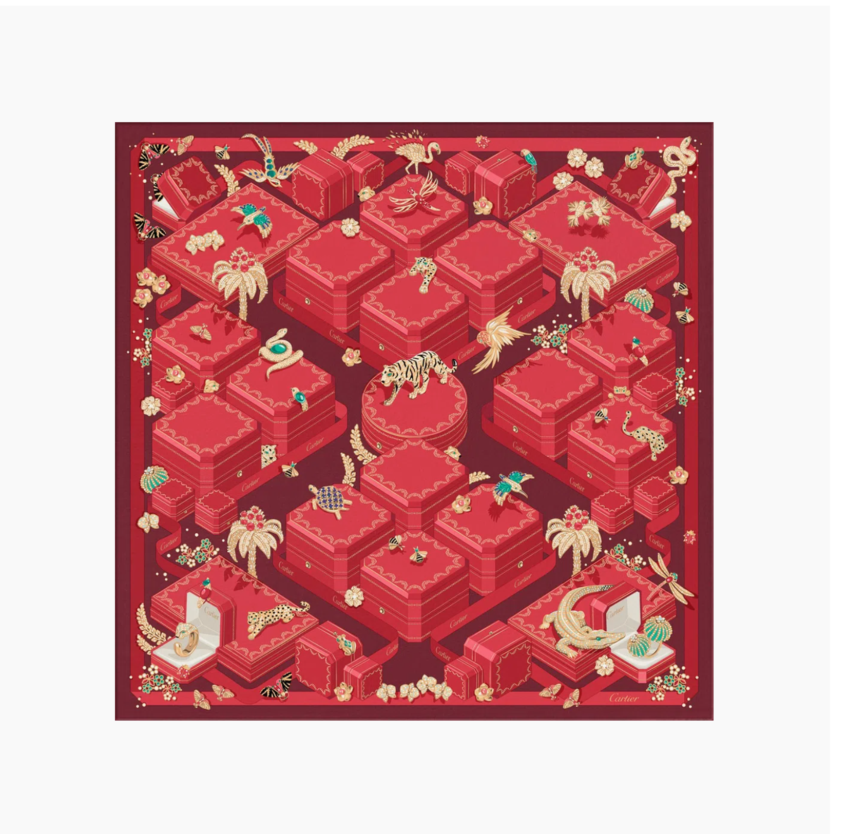 OS000076 Twill de seda vermelho - Cartier