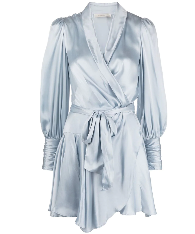 Vestido envelope de seda