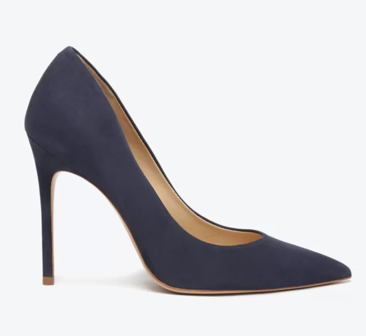 Sapato Scarpin Salto Fino Nobuck Azul