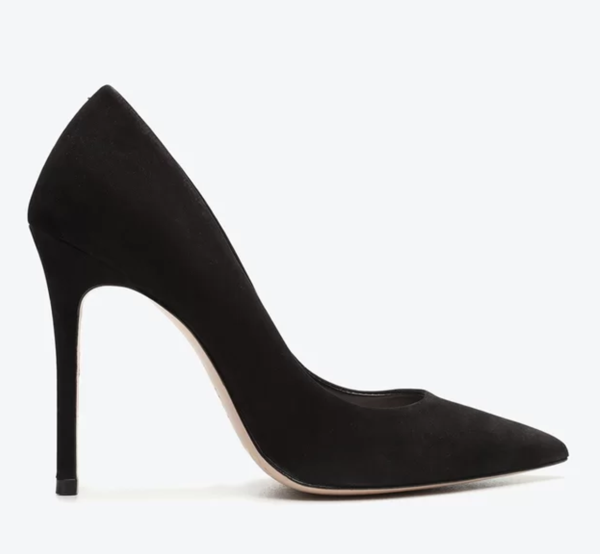 Sapato Scarpin Salto Fino Nobuck Preto