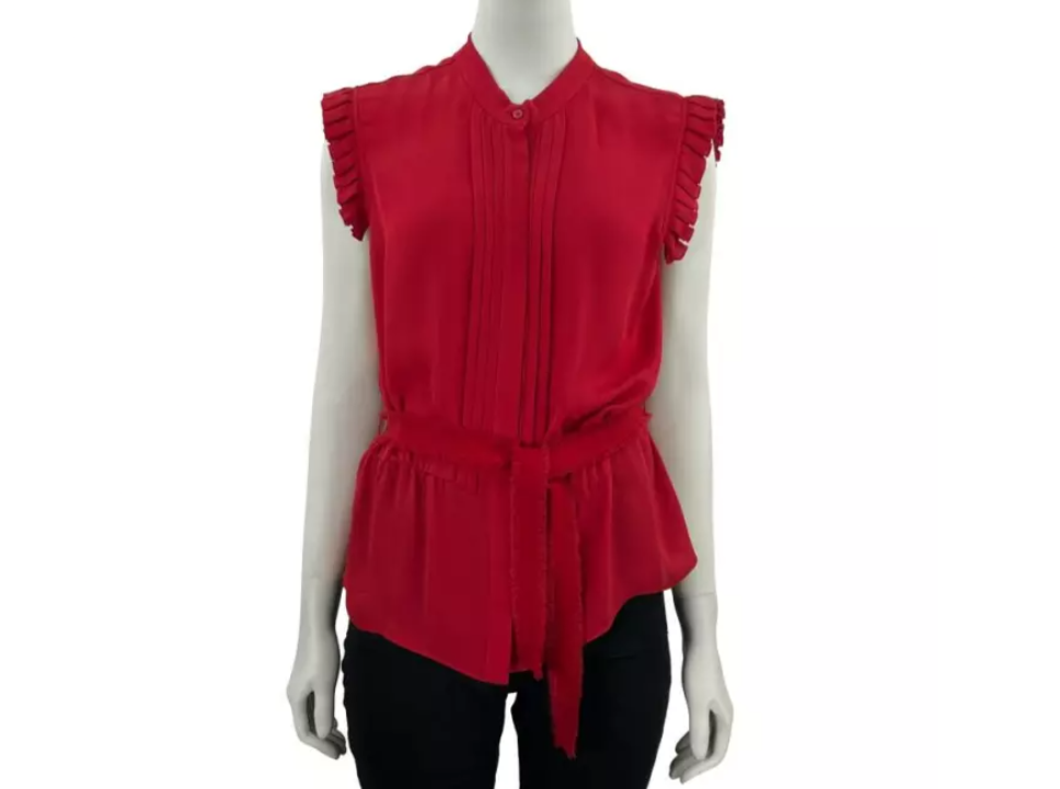 Blusa Carolina Herrera Seda Vermelha