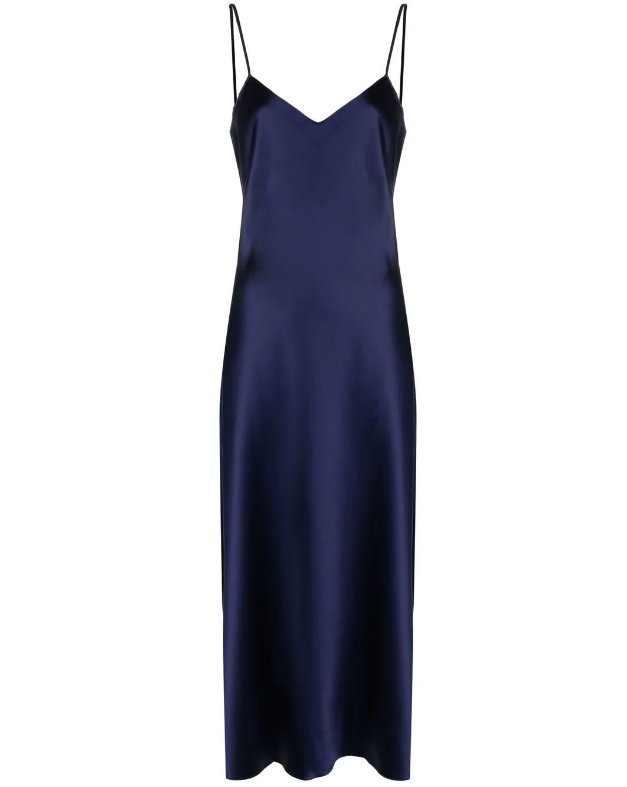 Vestido midi gola V