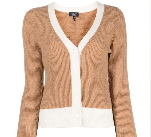 Cardigan de cashmere canelado