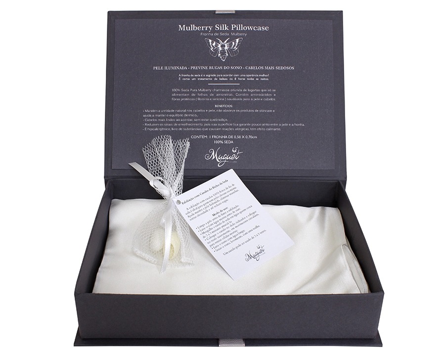 Fronha de Seda Mulberry para Travesseiro 0.50x0.70m - 100% Seda - Muguet Home