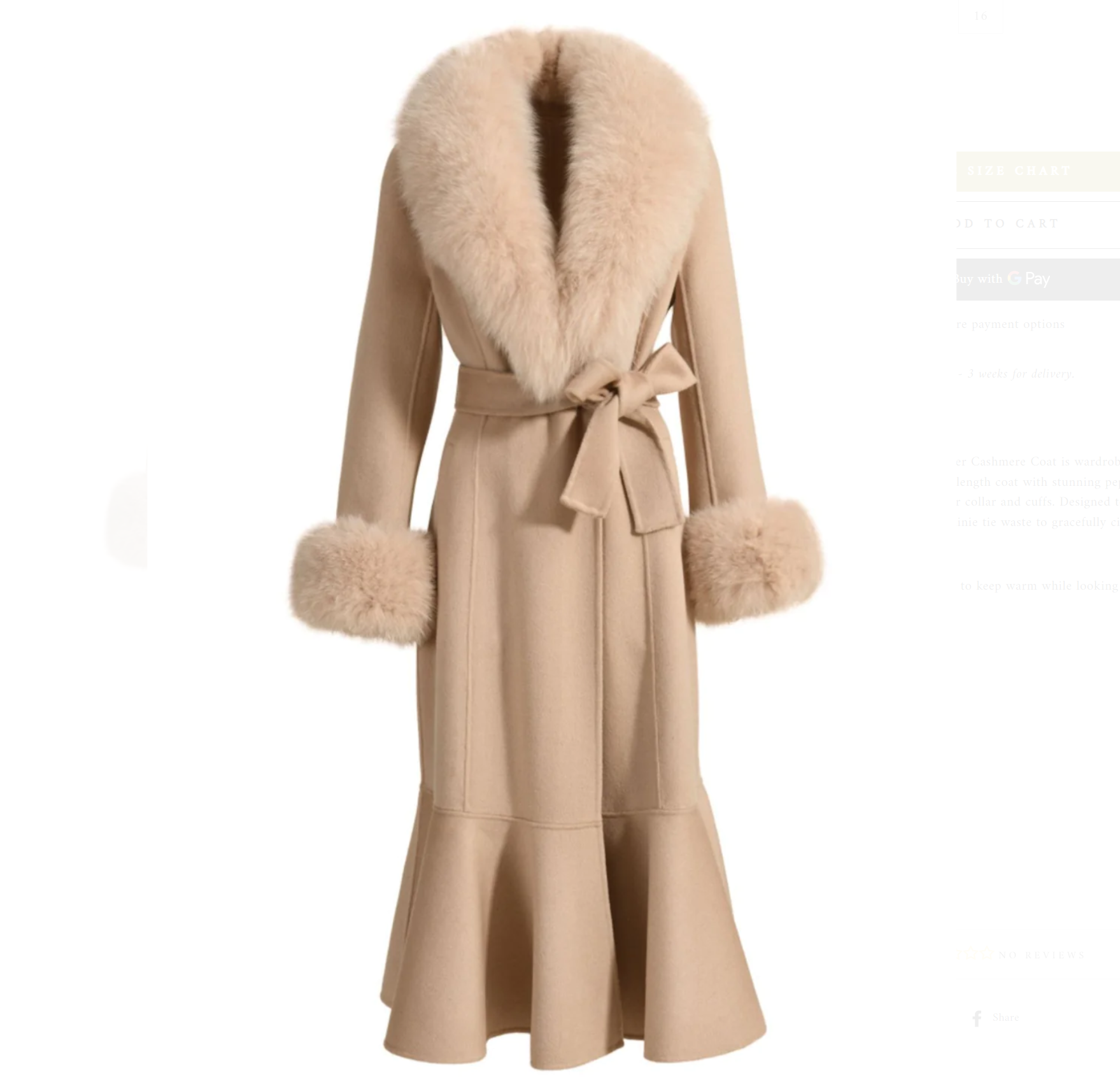 Westminster Cashmere Peplum Coat Beige