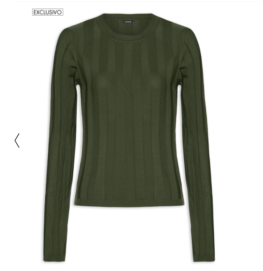Blusa Feminina Tricot Canelada - Basiq - Verde - Oqvestir