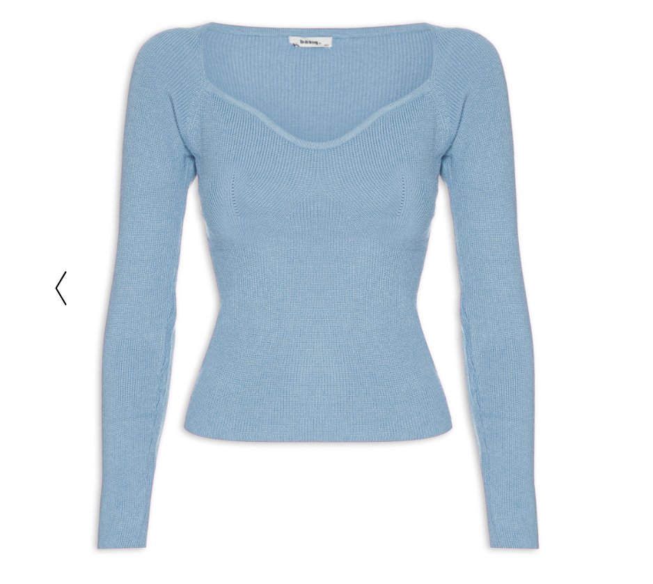 Blusa Feminina Tricot - Basiq - Azul - Oqvestir