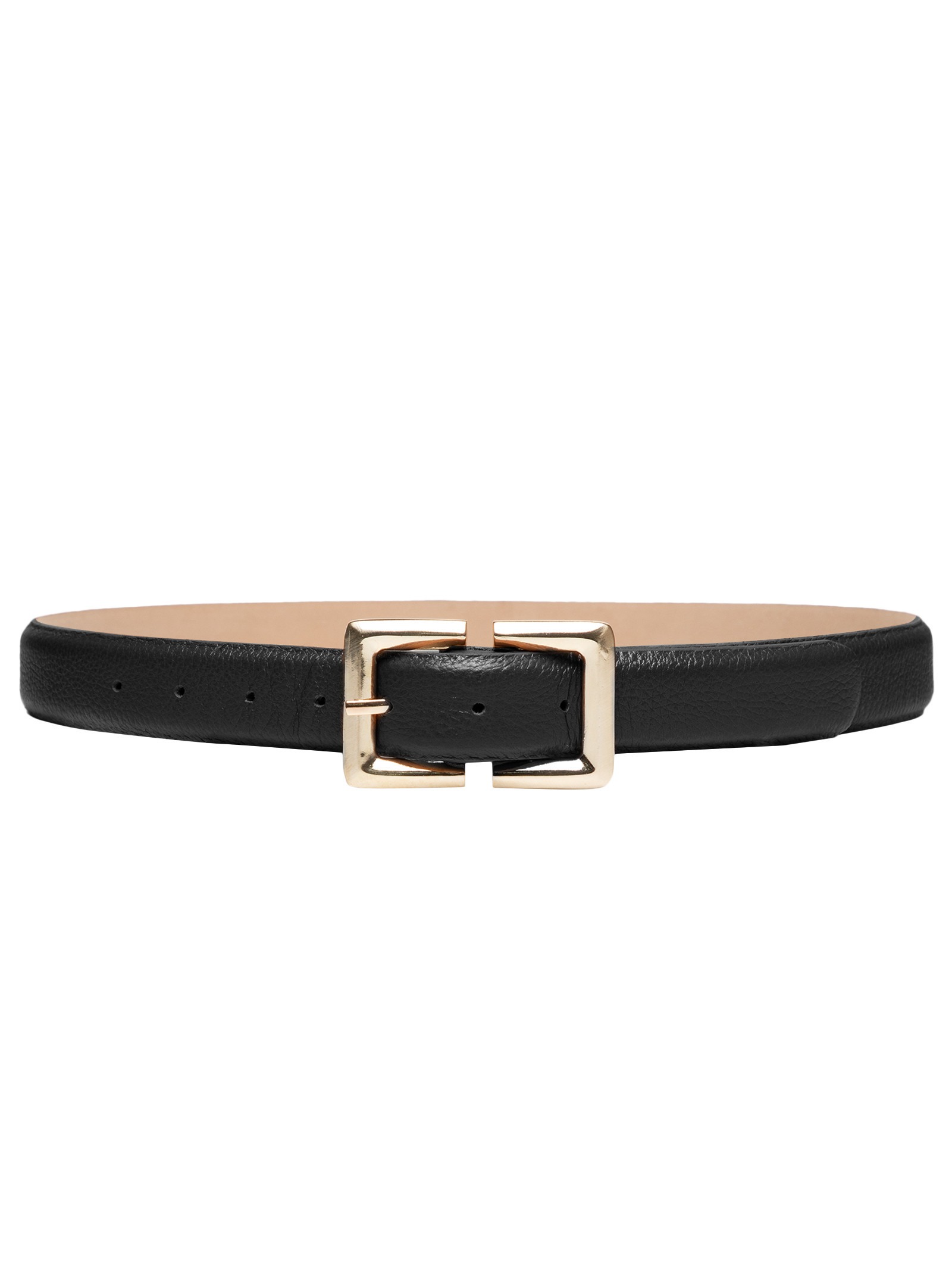 Cinto Feminino Couro Com Fivela Retangular - Basiq - Preto - Oqvestir