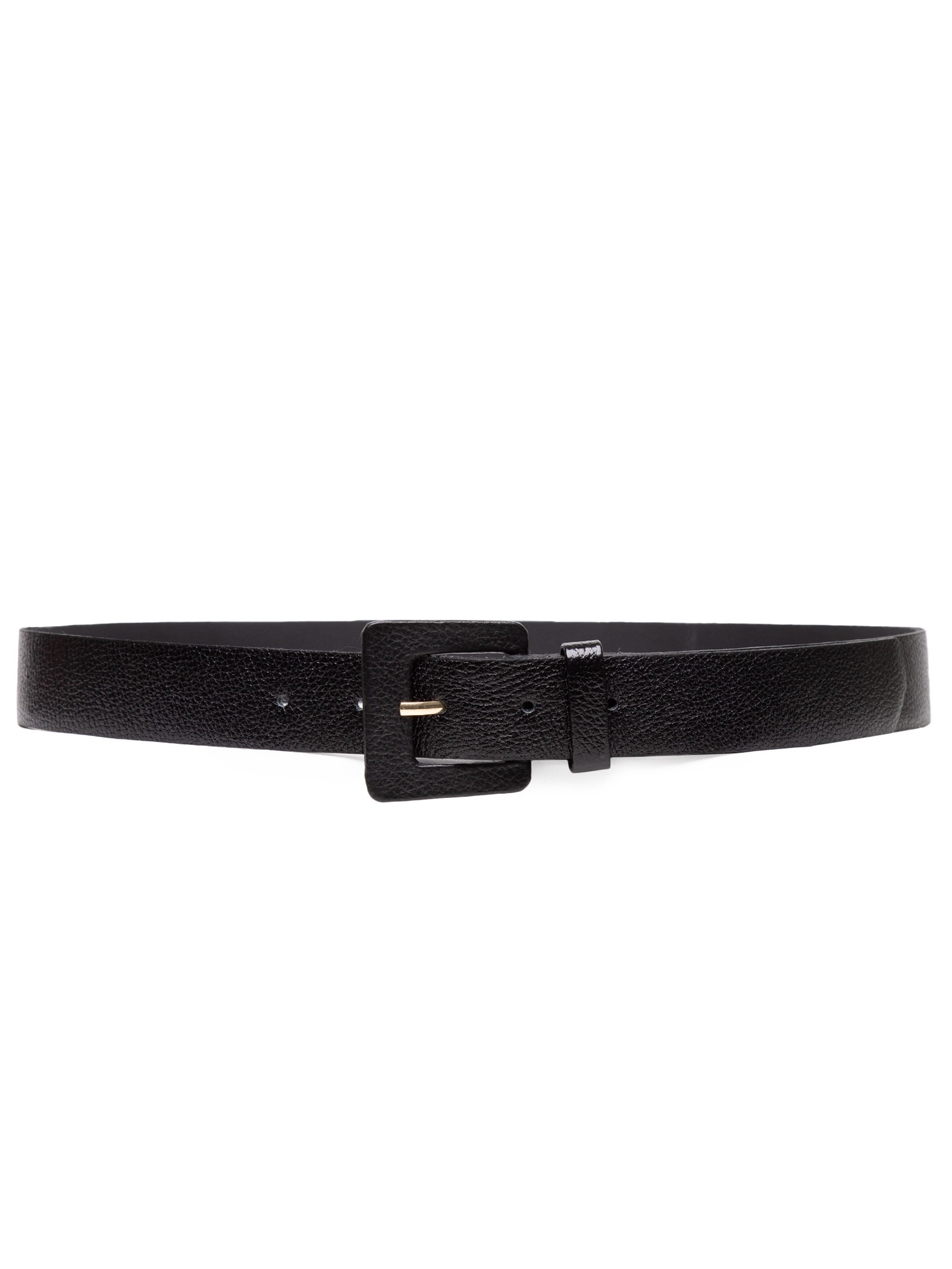 Cinto Feminino Couro Com Fivela Encapada Quadrada - Basiq - Preto - Oqvestir