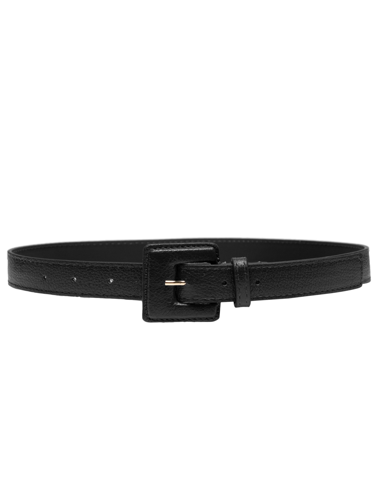 Cinto Feminino Couro Com Fivela Encapada Quadrada - Basiq - Preto - Oqvestir