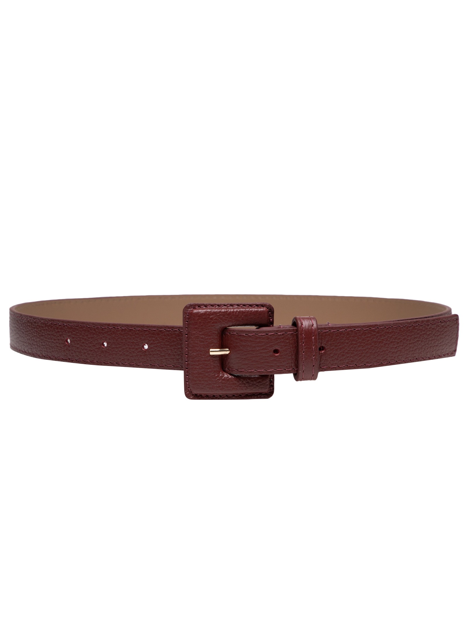 Cinto Feminino Couro Com Fivela Encapada Quadrada - Basiq - Vinho - Oqvestir