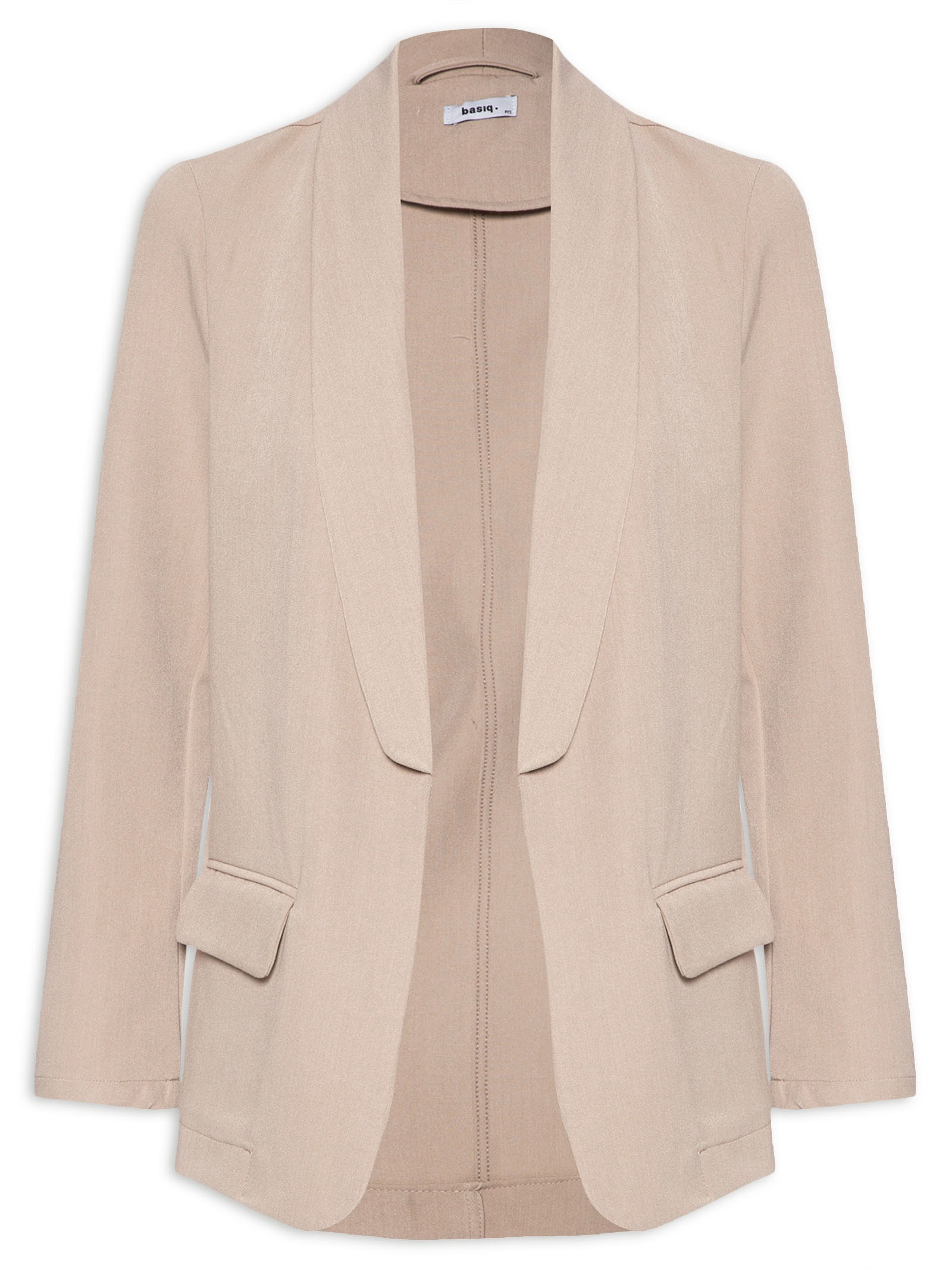 Blazer Feminino Alfaiataria Básico - Basiq - Bege - Oqvestir