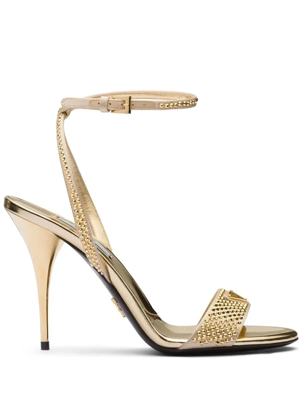 Prada sandália de cetim com cristais