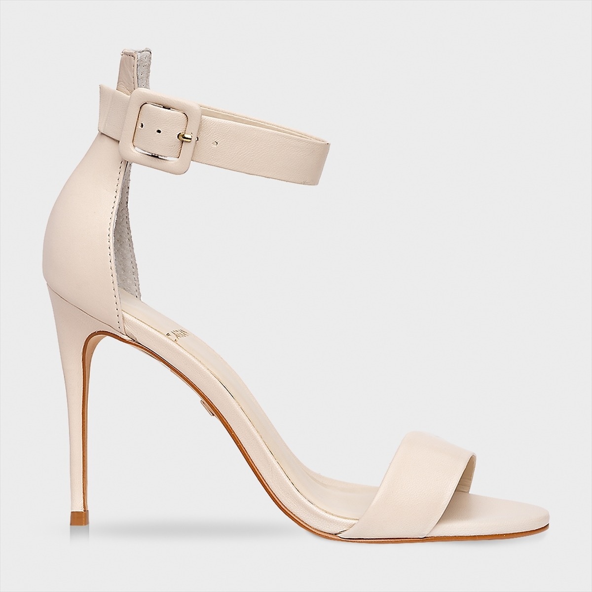 SANDÁLIA CLASSIC SALTO FINO COURO OFF WHITE LAIT