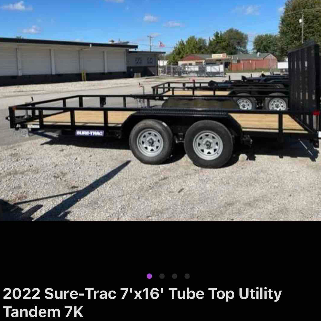 2022 Sure-Trac 7 x 16 Tube Top Utility Trailer  7K Tand | Trailer Sales | Trailer Dealer in the Quad Cities | Sure-Trac DooLittle, Trailerman Flatbed, Utility, Equipment, Dump and Enclosed Trailers in the Quad Cities