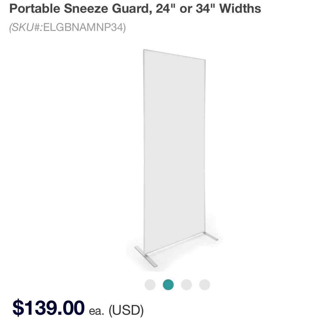Sneeze Guard, Portable & Free Standing | Clear Room Partition