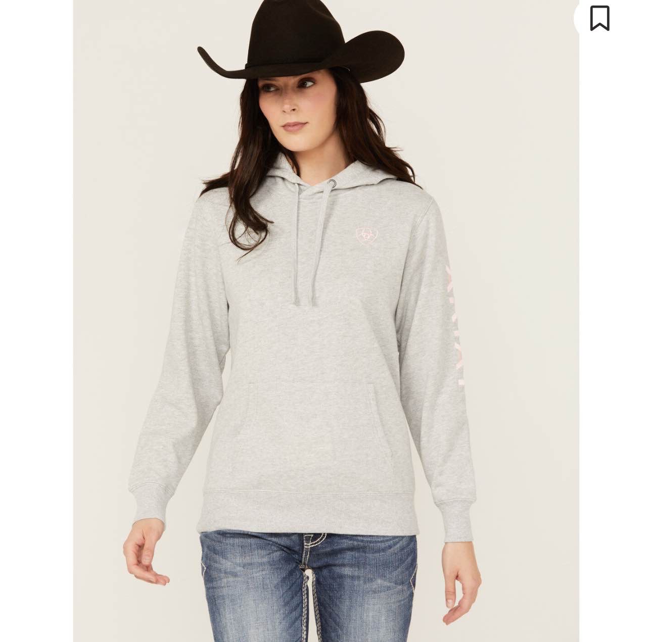 Large grey and pink ariat hoodie from boot barn