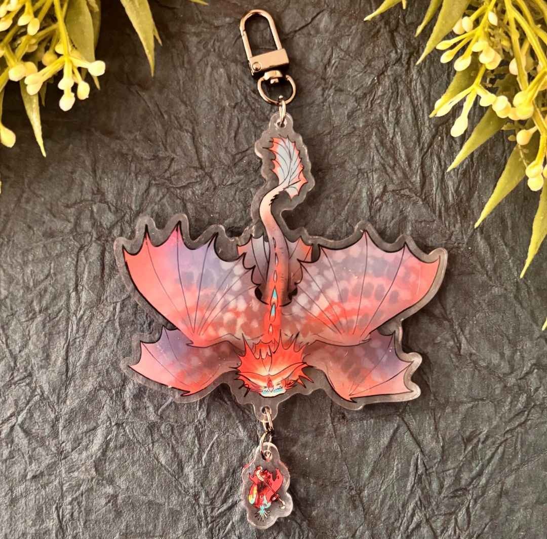 Acrylic Dragon Riders Teams Night Fury Hook Fang Storm Fly Flying Dragon Training Charm Keychain