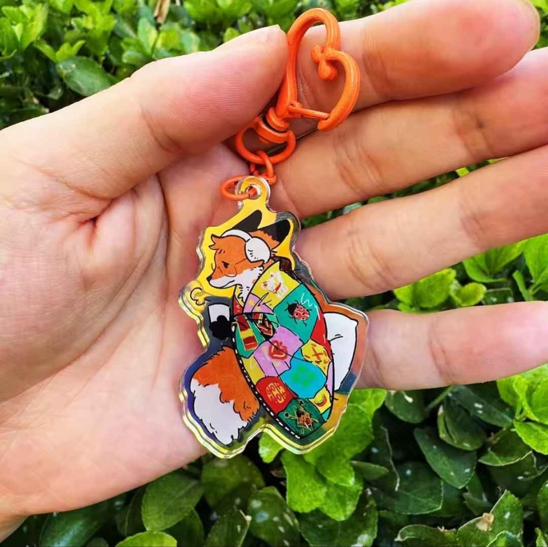 Project Hail Mary Grace & Rocky Dangling Acrylic Keychain, Chibi Fan Art Charm Collection Toys Gift for Friend