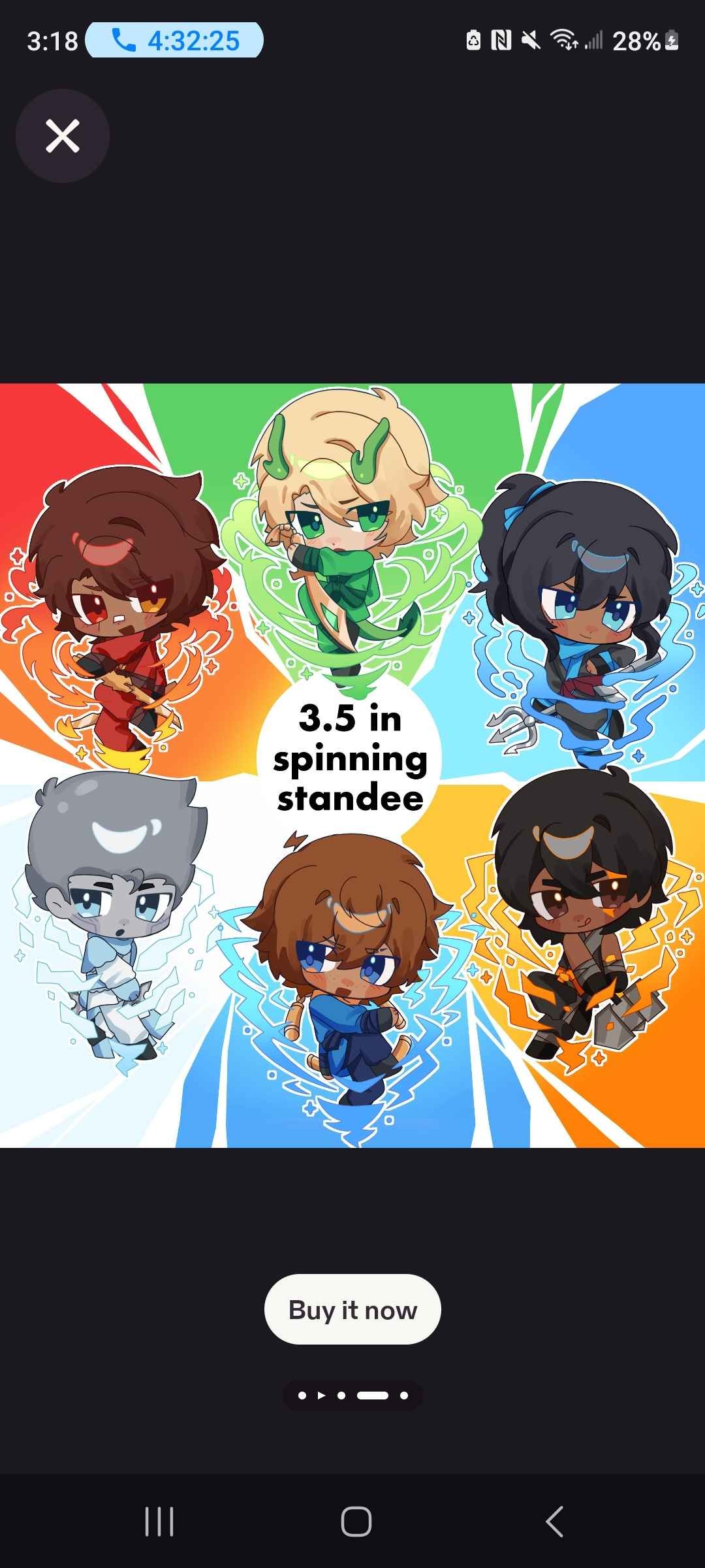 Ninja 3.5 inch spinning standees