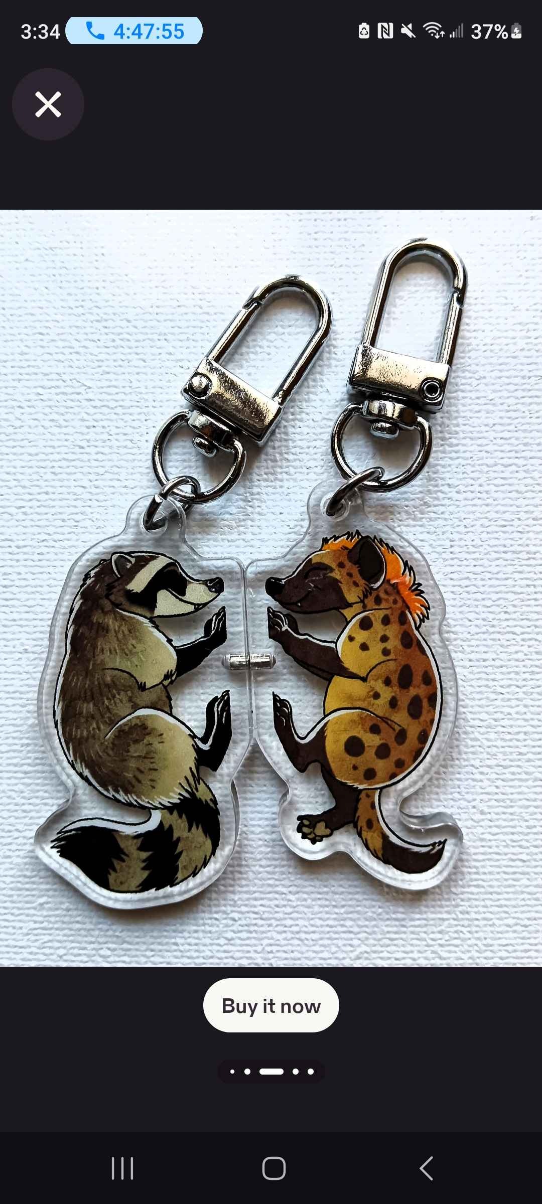 Magnetic Couple Keychains 2" (50.8 mm), Various Animals, Mix & Match - Fox, Wolf, Dragon, Hyena, Lion, Tiger, Snow Leopard, Bunny, Deer, etc