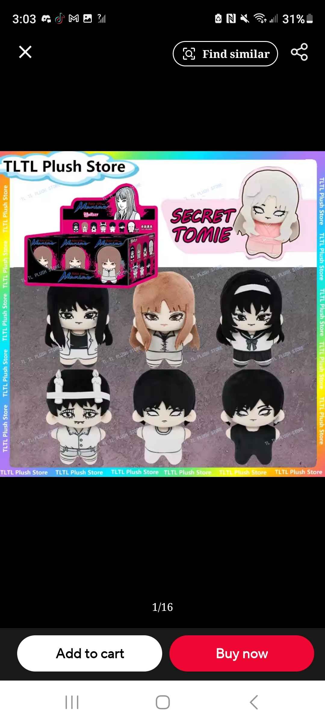 Genuine Nullset Junji Ito Tomie Doll Series Blind Box Figures Plush Pendant Mystery Box Horror Anime Collection Halloween Gift