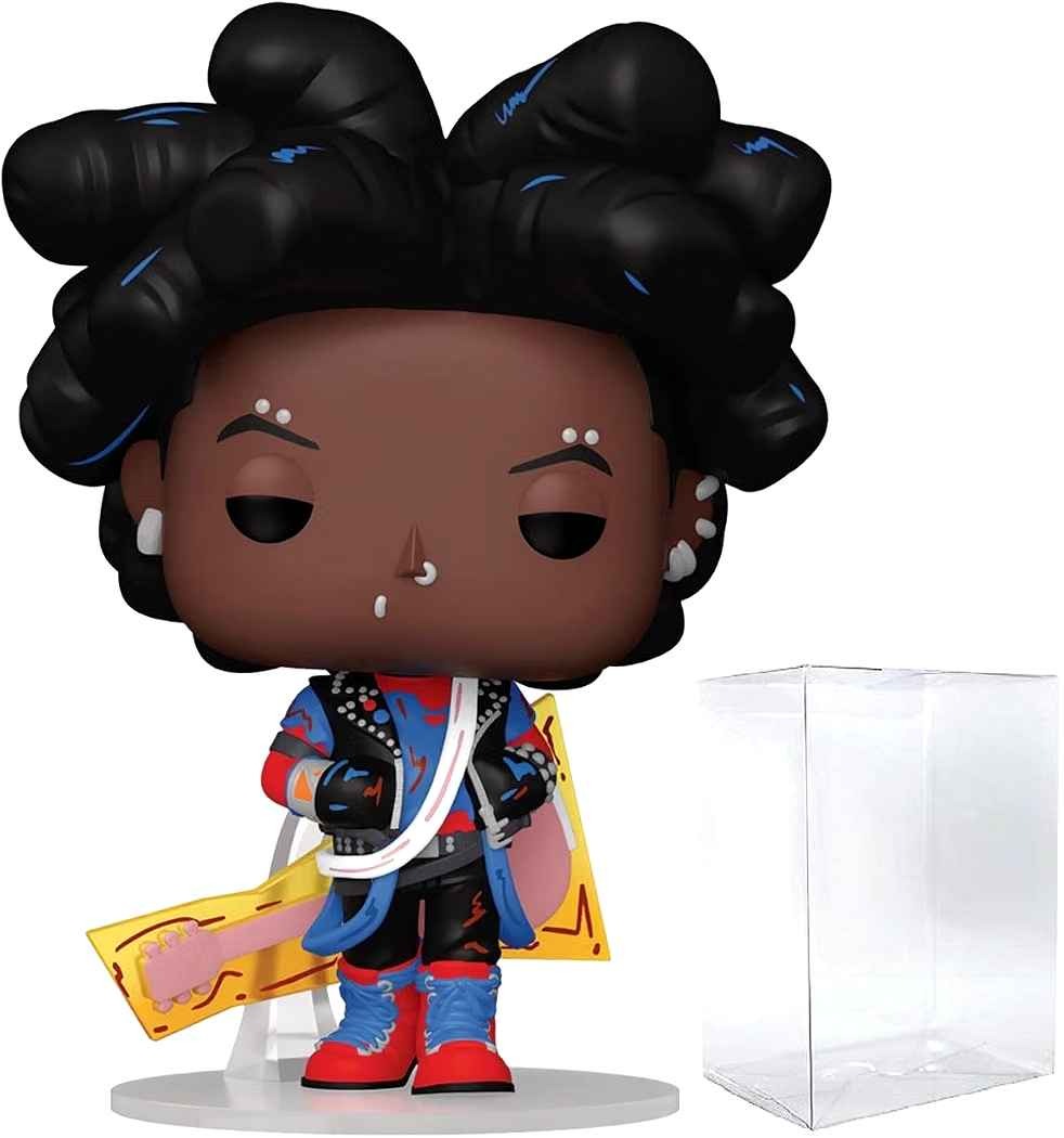 POP Marvel: Spider-Man: Across The Spider-Verse - Hobie Brown as Spider-Punk (Unmasked) Funko Vinyl Figure (Bundled with Compatible Box Protector Case), Multicolor, 3.75 inches