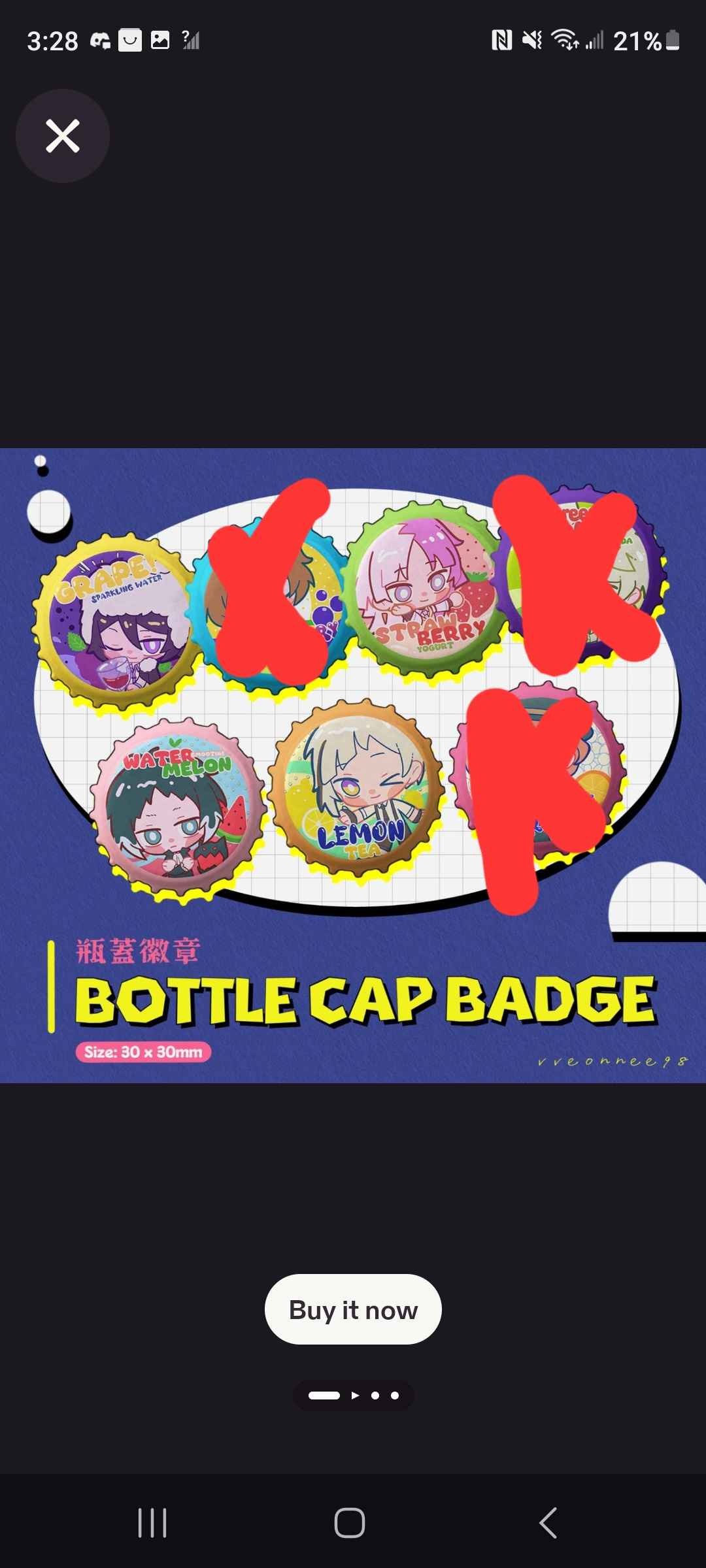 Bungo Stray Dogs Bottle Cap Badge [VEON]