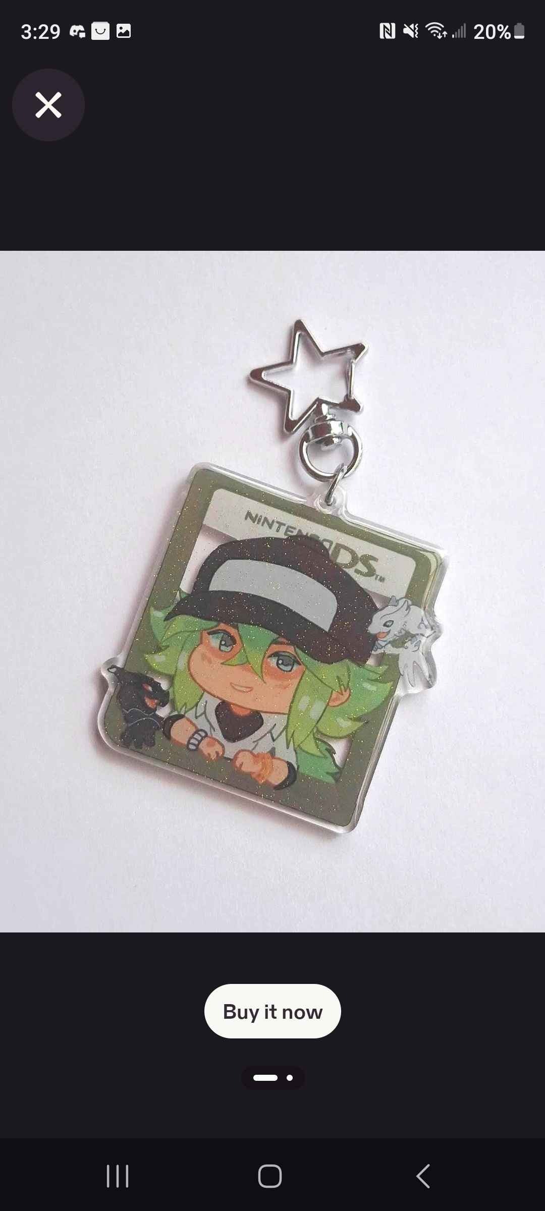 N Harmonia Trainer Keychain, cute Pokemon Acrylic Keychain with Glitter