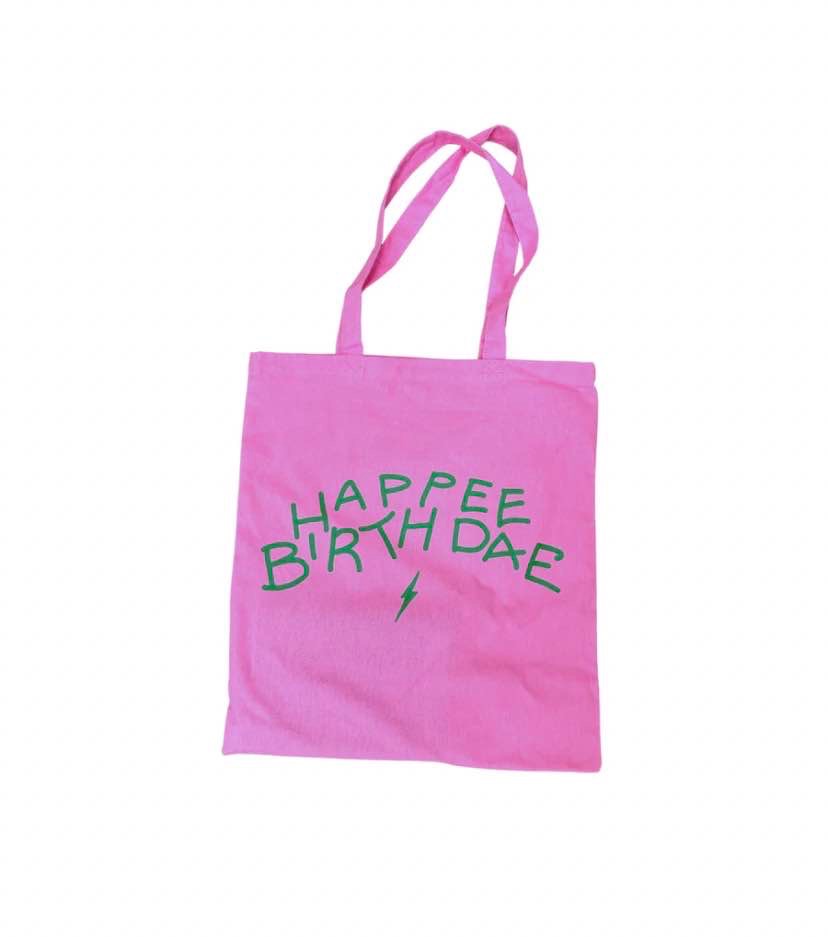 Happy Birthday Canvas Tote Bag (Add to Cart to Redeem) - Tote / Hot Pink