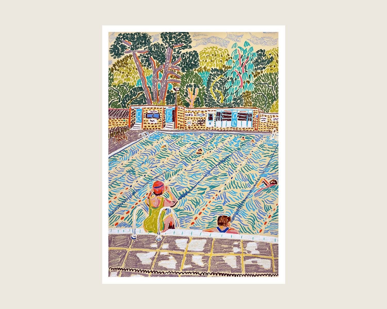 A Morning Swim at Pells Pool Print — Camilla Perkins