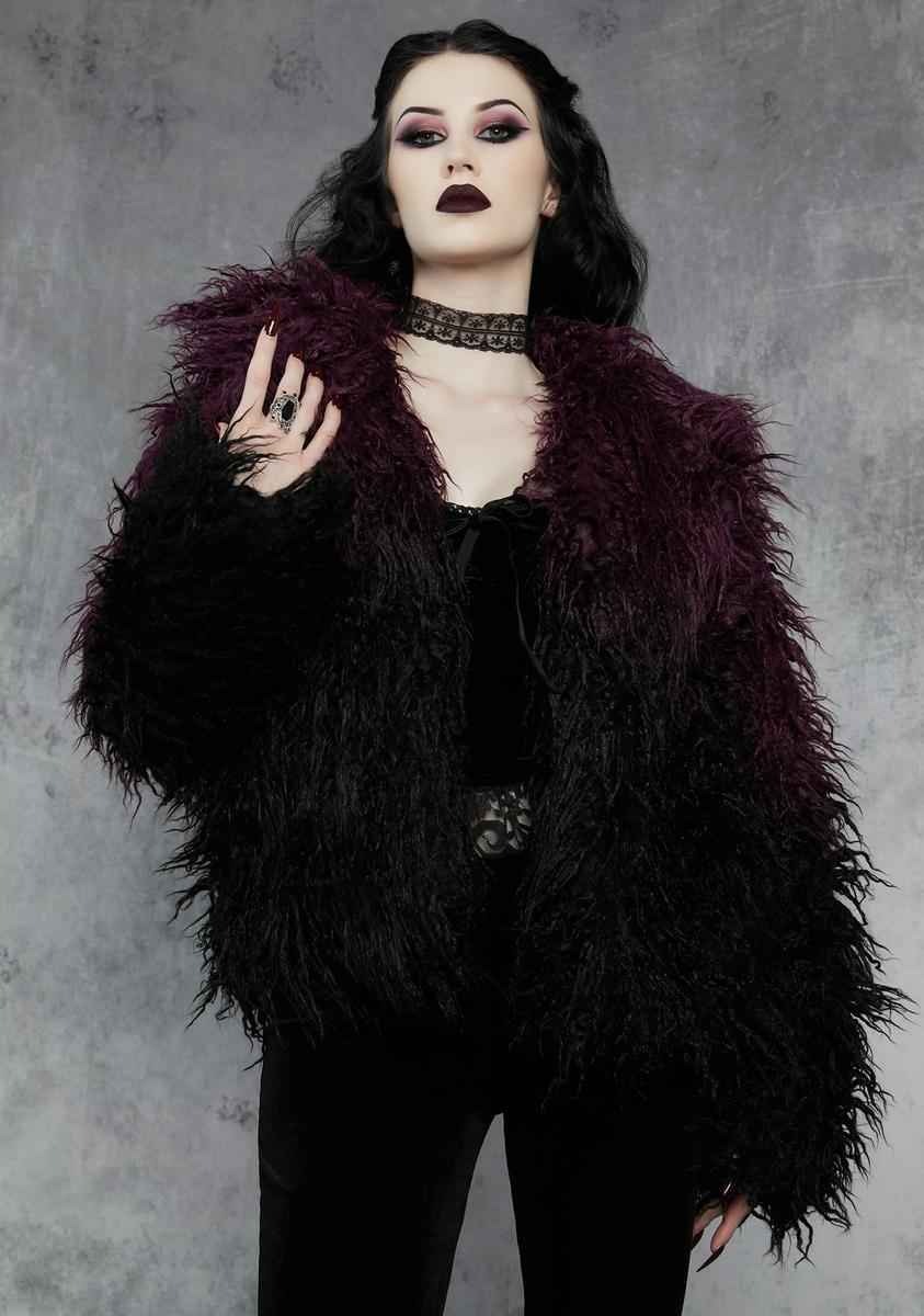 Wine I'd Die Again Faux Fur Jacket