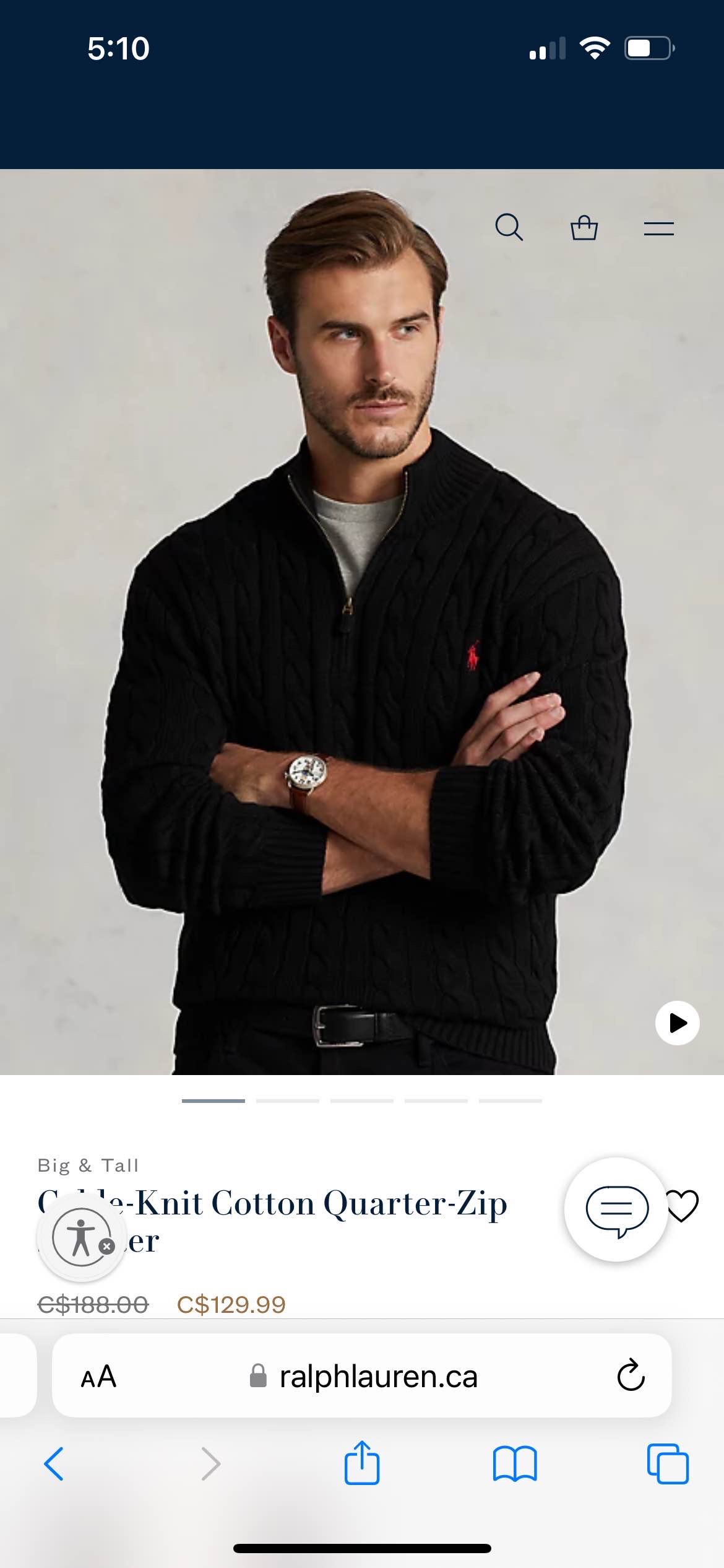 Cable-Knit Cotton Quarter-Zip Sweater | Ralph Lauren