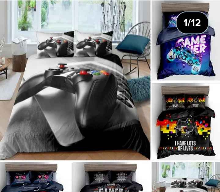 Gamepad Comforter Cover Gamer Bedding Set Teens Video Game Duvet Cover for Kids Youth Modern 3D Black Game Controller Decor Bedspread Cover Full Size No Comforter