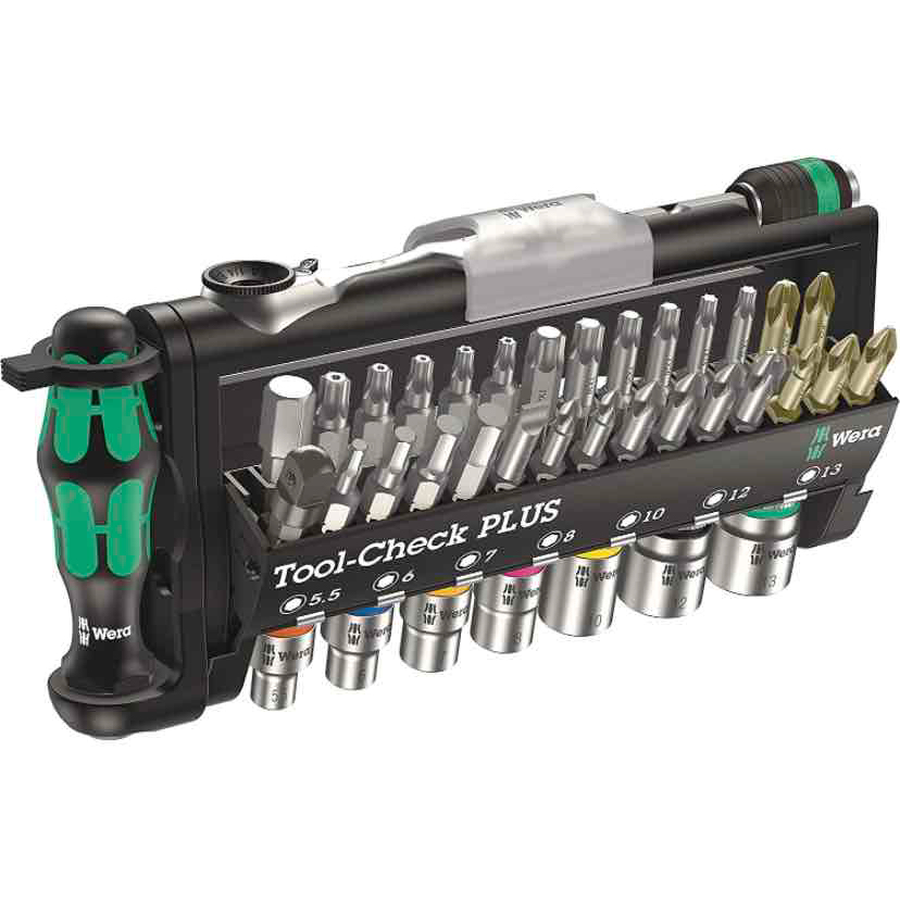 Wera 056490 Tool-Check Plus Bit Ratchet Set with Sockets - Metric