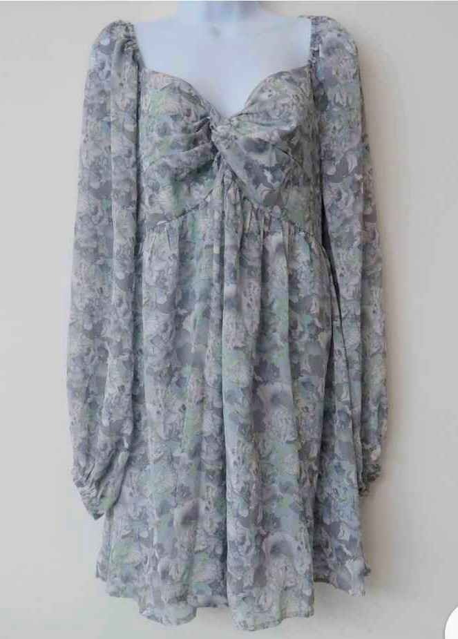 Mittoshop Dress Large Floral Long Sleeve Boho Cottagecore Sweetheart Fairy NWT