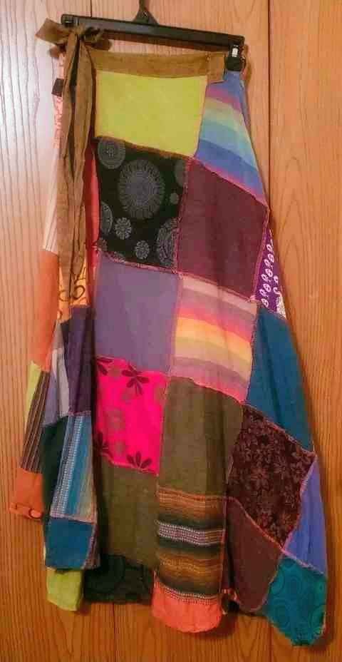 Women's Hippie Long Wrap Patch Cotton Boho Renaissance Skirt Maxi XXL