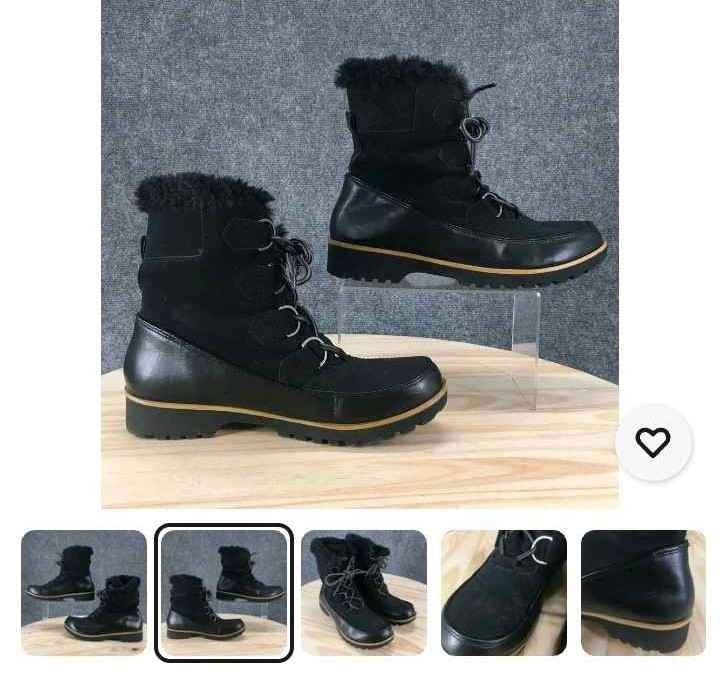 JBU by Jambu Winter Boots Womens 8.5M Bristol Lace Up Memory Foam Faux Fur Trim