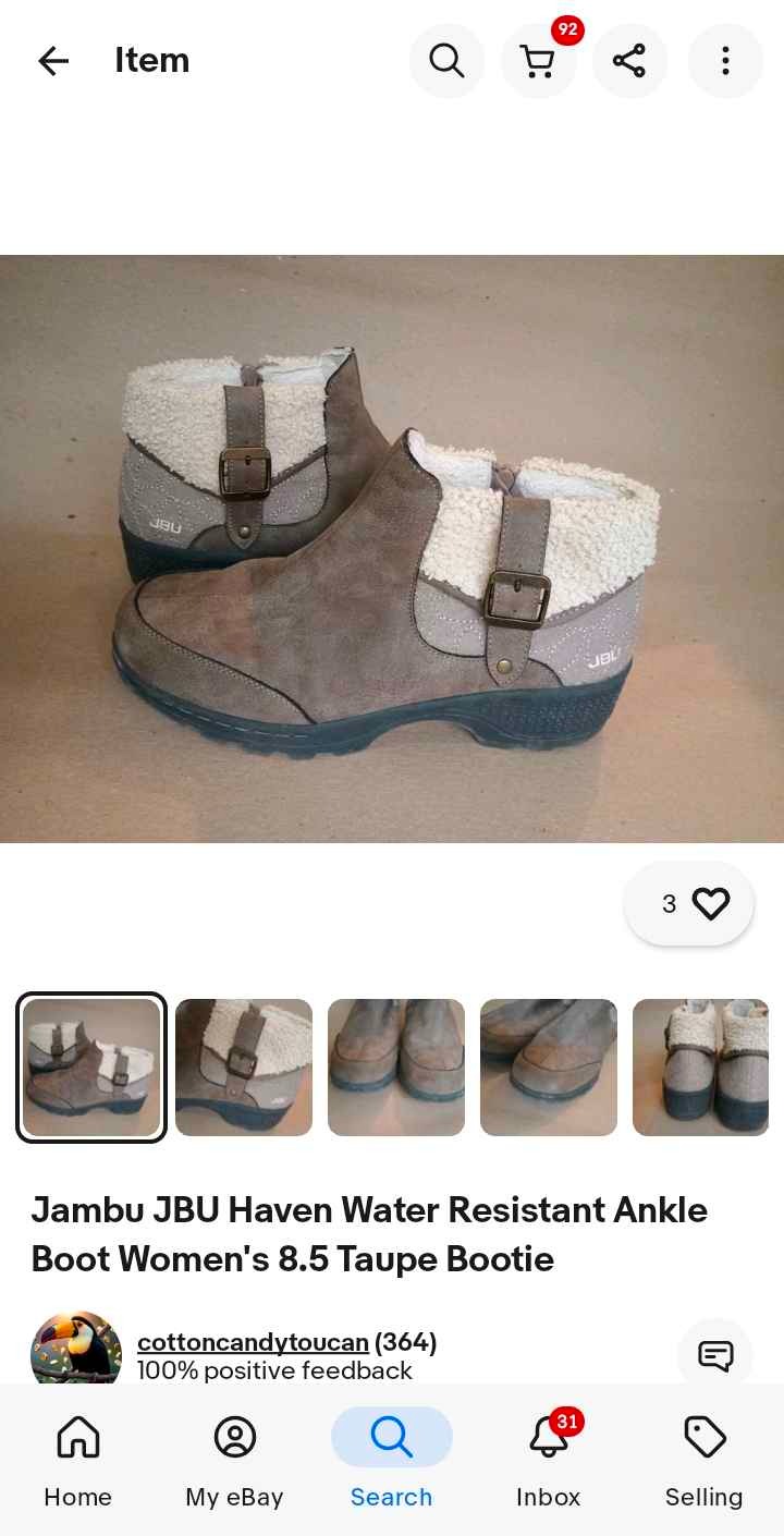 Jambu JBU Haven Water Resistant Ankle Boot Women's 8.5 Taupe Bootie