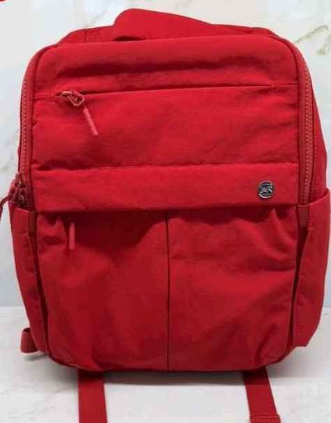Iris & Rainbow Red Backpack Adjustable Strap Pockets Zip Casual Travel