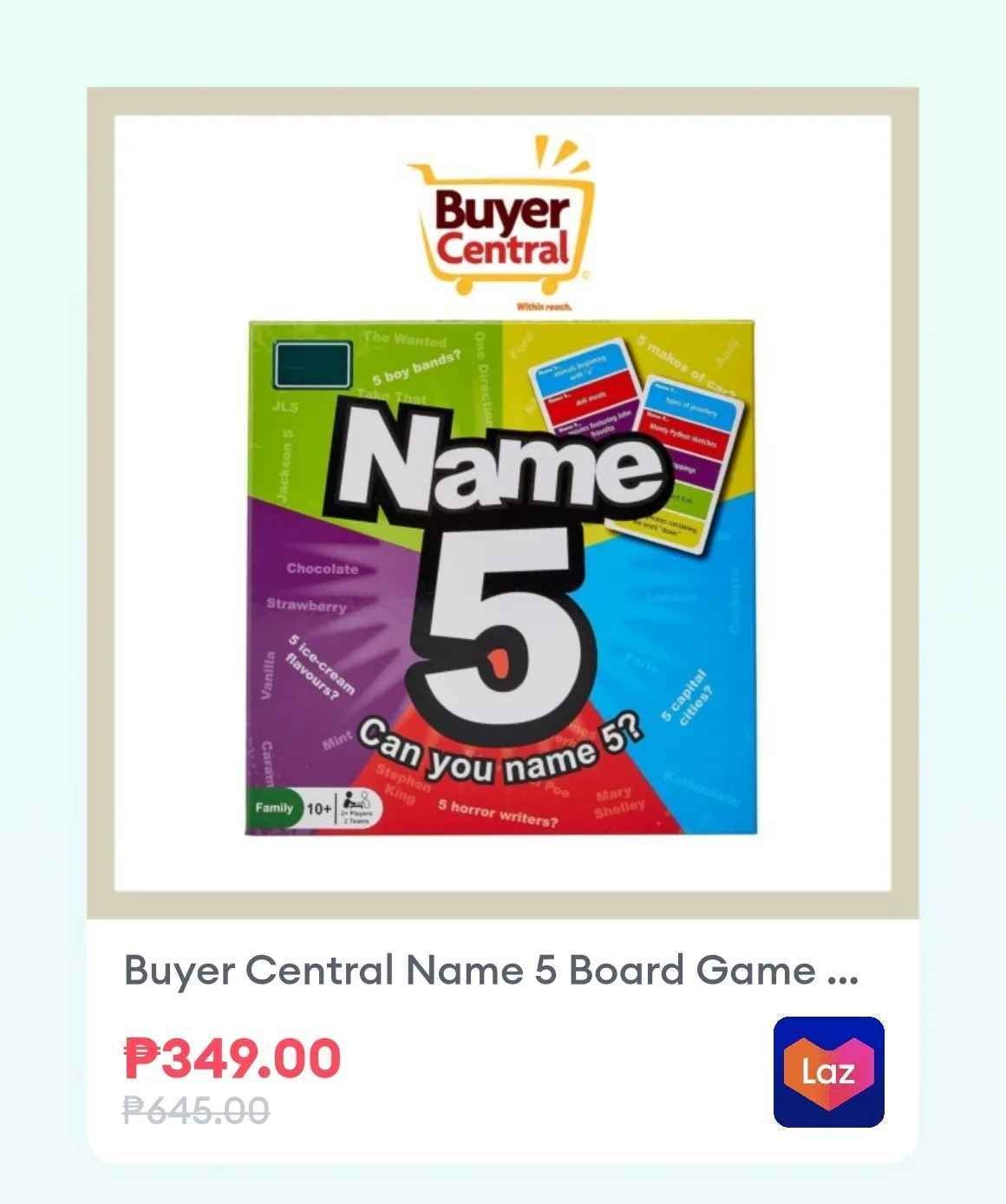 Name 5 board game