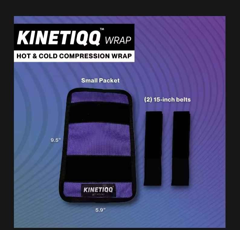 KINETIQQ Wrap (Small) Hot and Cold Compress Adjustable Ice Pack Microwaveable Compression Therapy Strap Velcro Belt for Injury Pain Relief and Recovery